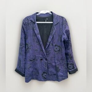 Urban Renewal Vintage Blazer Jacket Women M Floral Purple/black Lined Whimsygoth